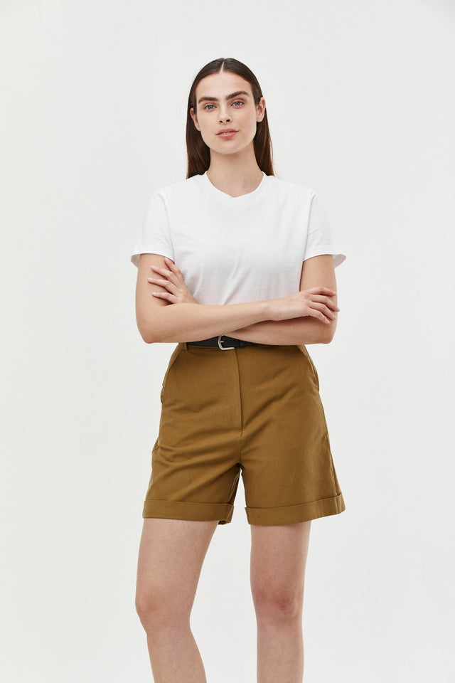 Leon Shorts Tencel Khaki