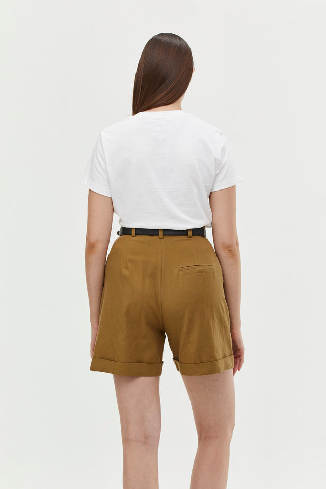 Leon Shorts Tencel Khaki