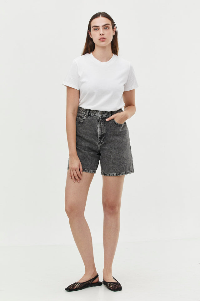 Short Denim Washed Grey