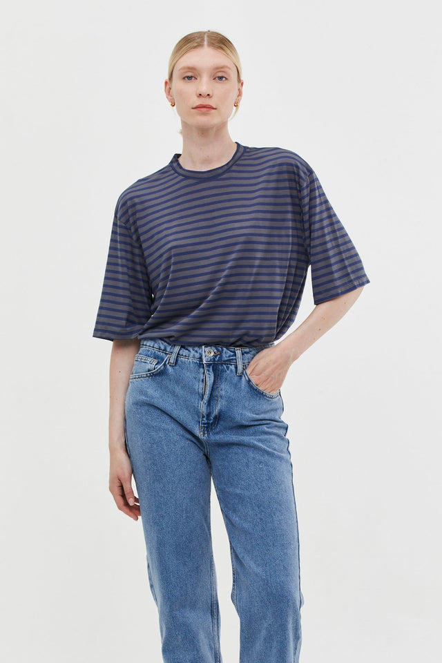 Oversized T Stripes Blue