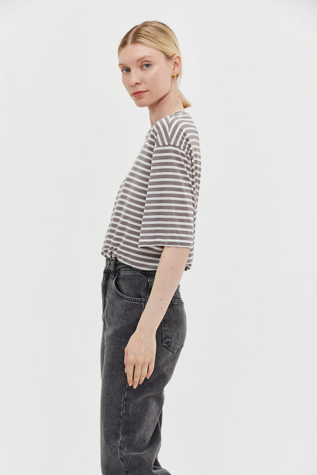 Oversized T Stripes Grey