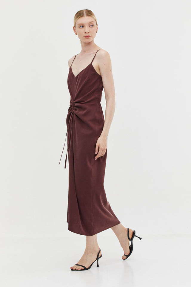 Nina Dress Cupro Burgundy