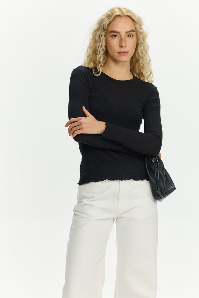 Fleur Long Sleeve T Black
