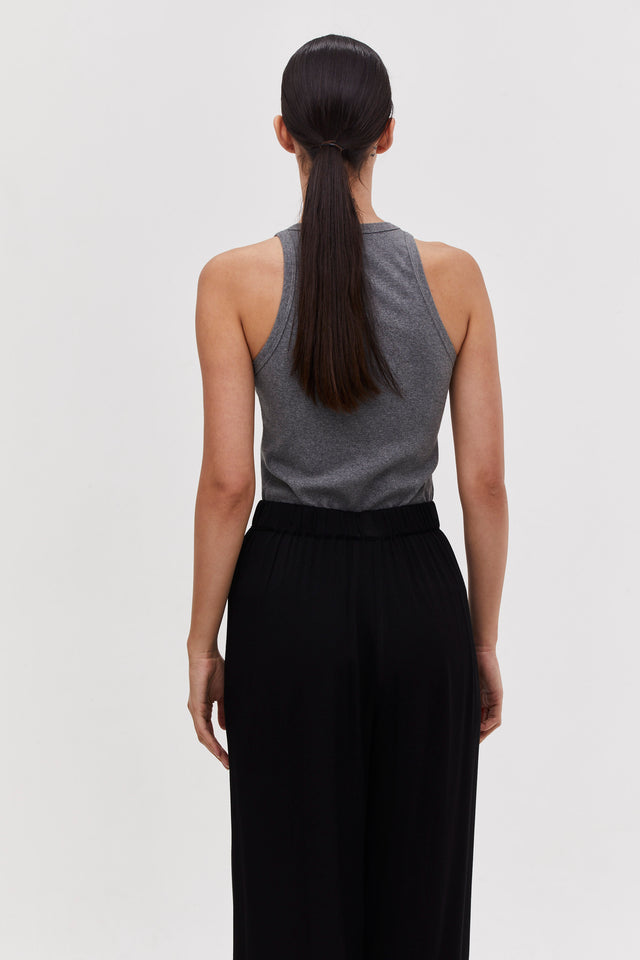 Zoe Rib Top Dark Grey