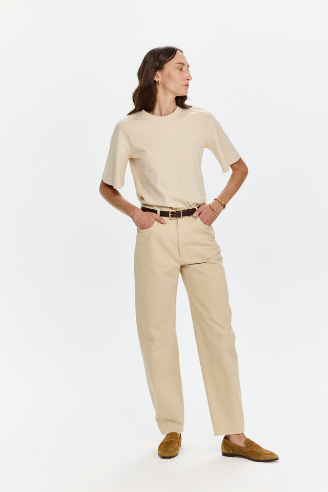 Barrel Leg Pants Sage Beige