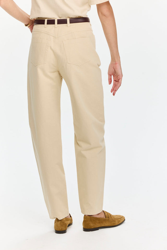 Barrel Leg Pants Sage Beige