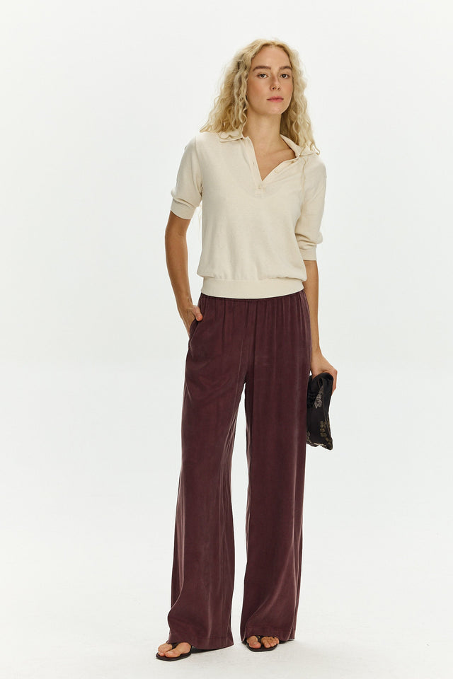 Alex Cupro Pants Bordeaux