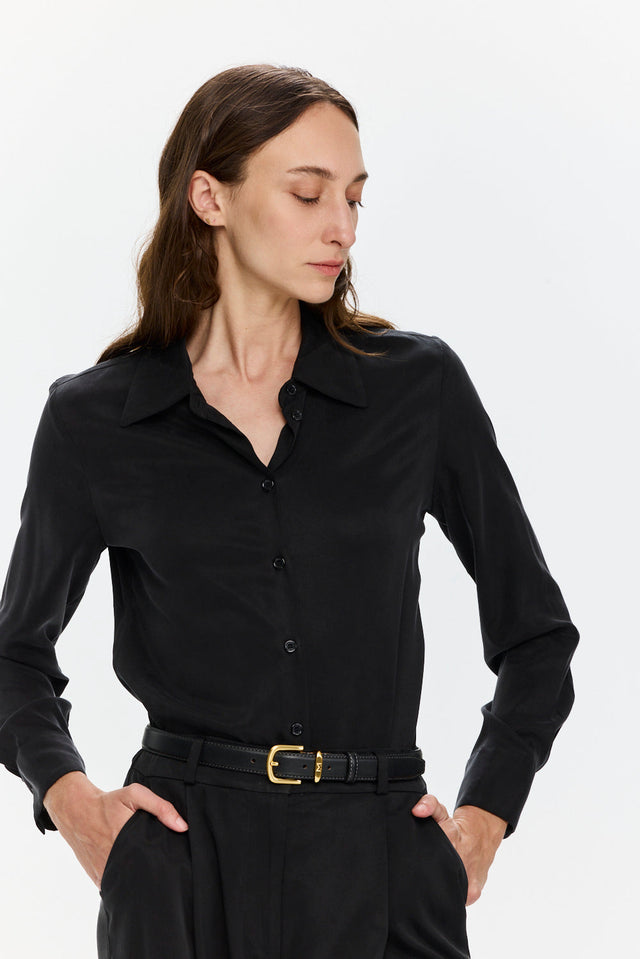 Cupro Blouse Black