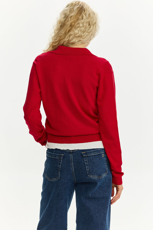 Long Sleeve Polo Red