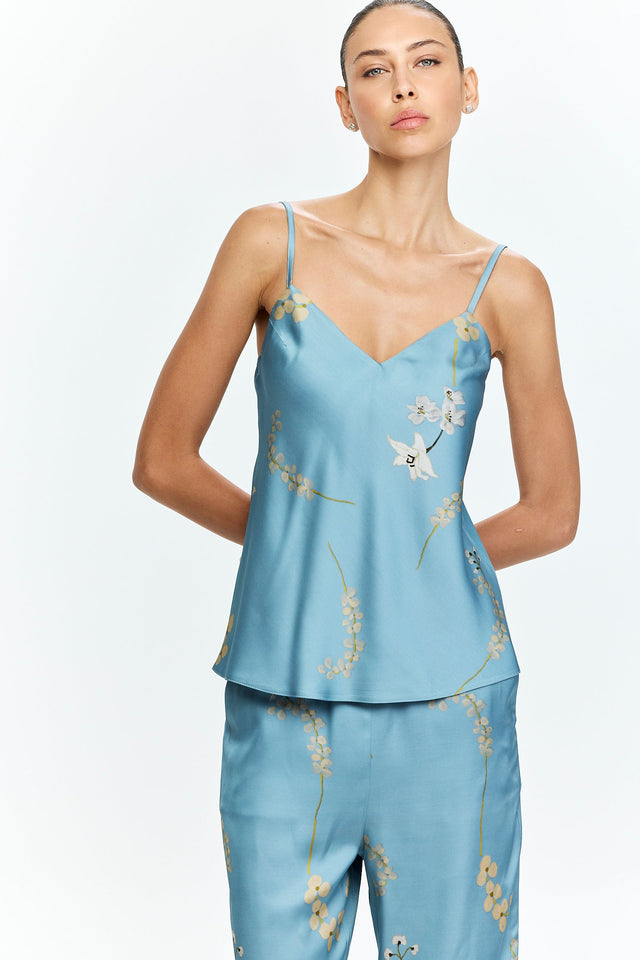Printed Slip top Light Blue