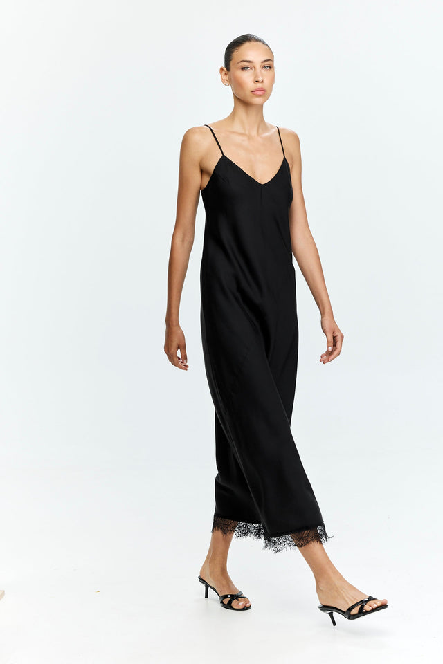 Lace Slip Dress Black