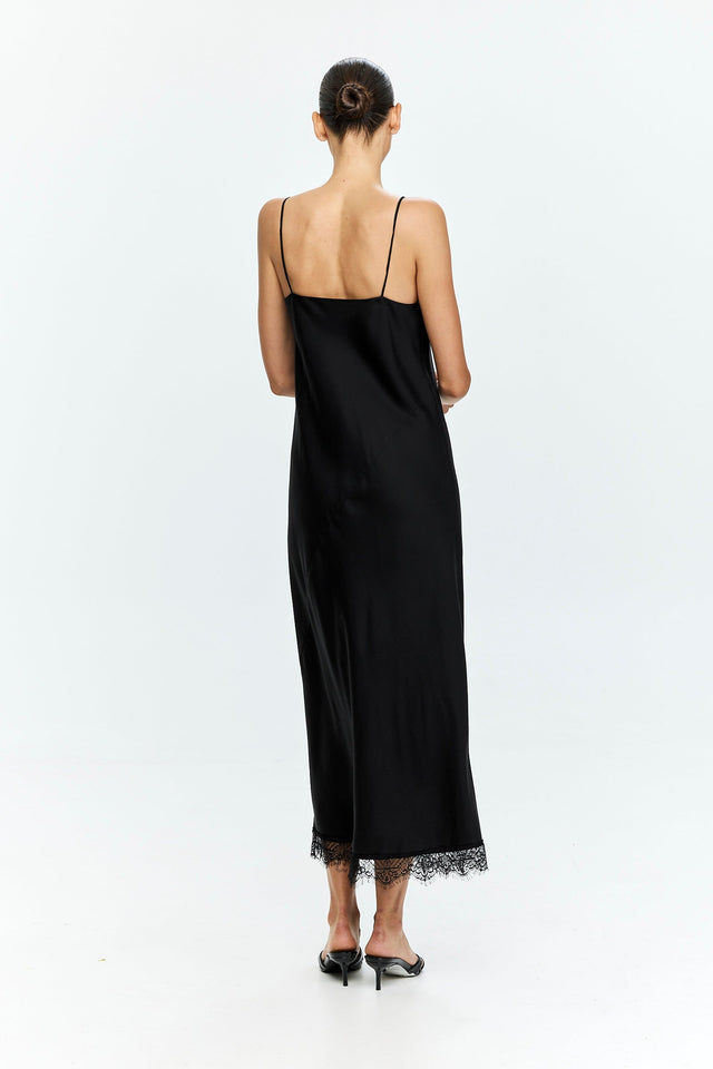 Lace Slip Dress Black