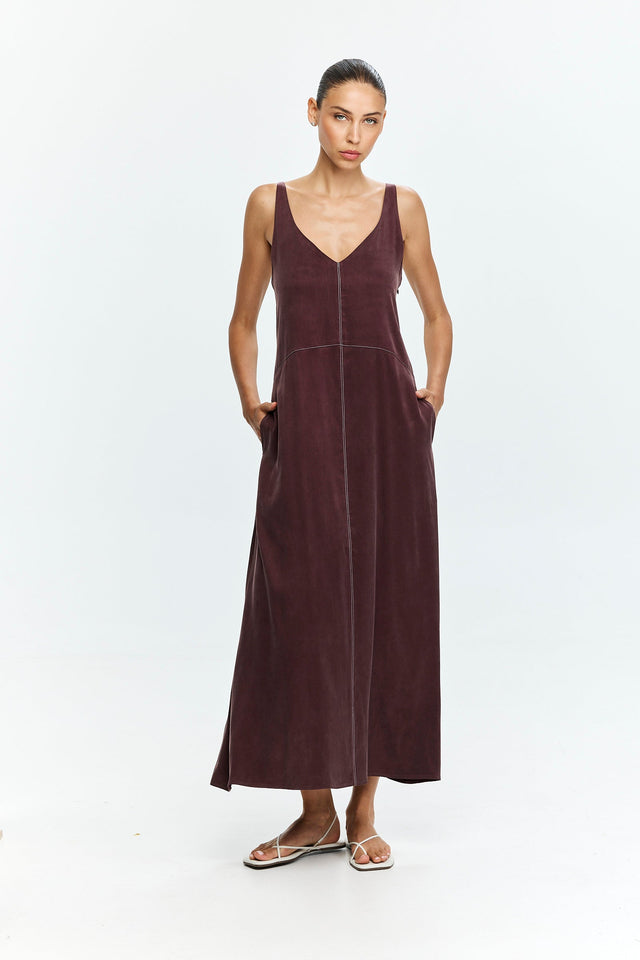 Kate Cupro Dress Bordeoux
