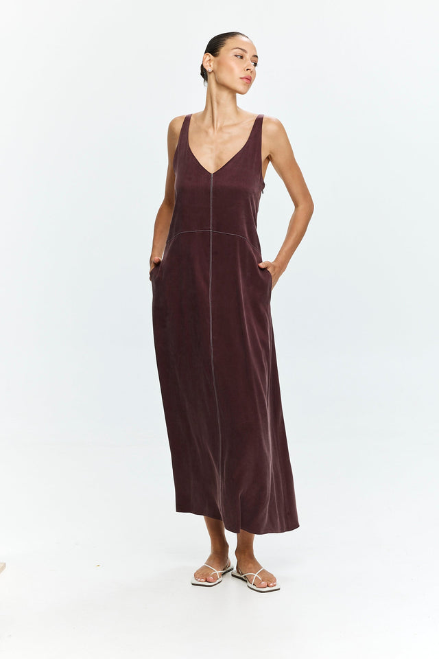 Kate Cupro Dress Bordeoux