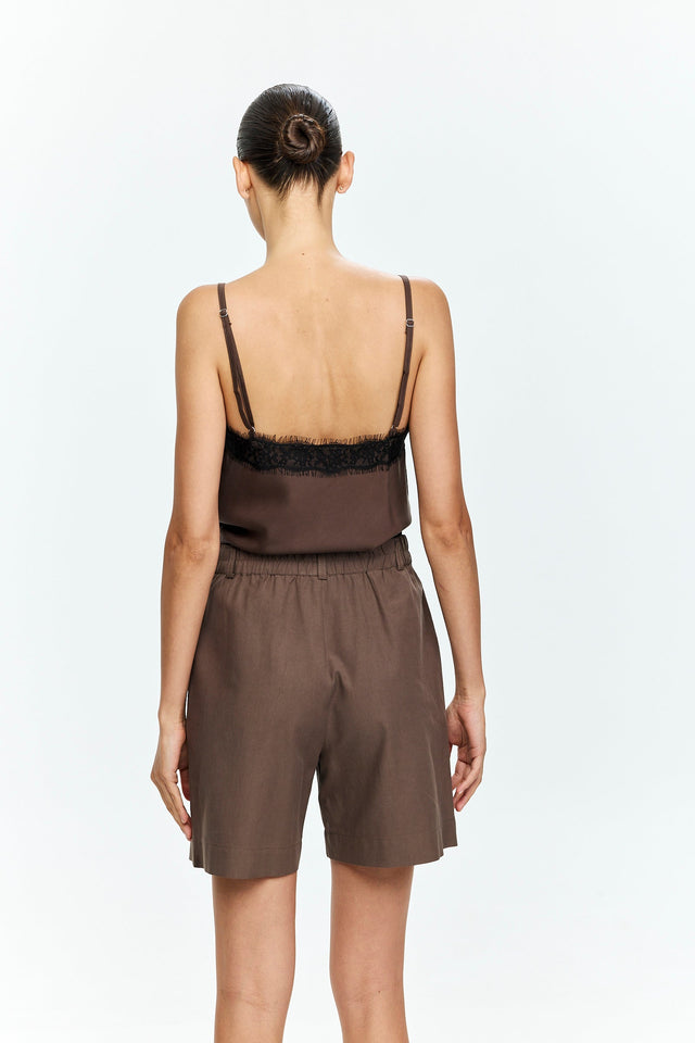 Celine Lace Top Dusty Brown