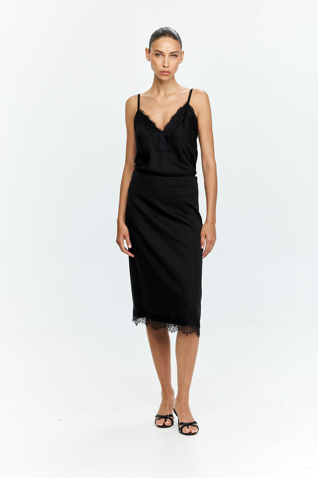 Celine Lace Skirt Black