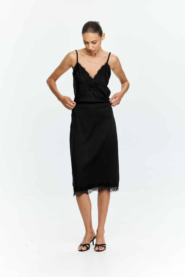Celine Lace Skirt Black