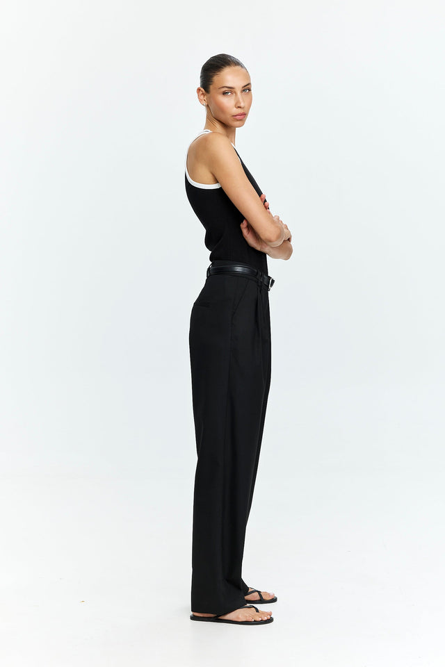 Noah Semi Tailored Pants Black