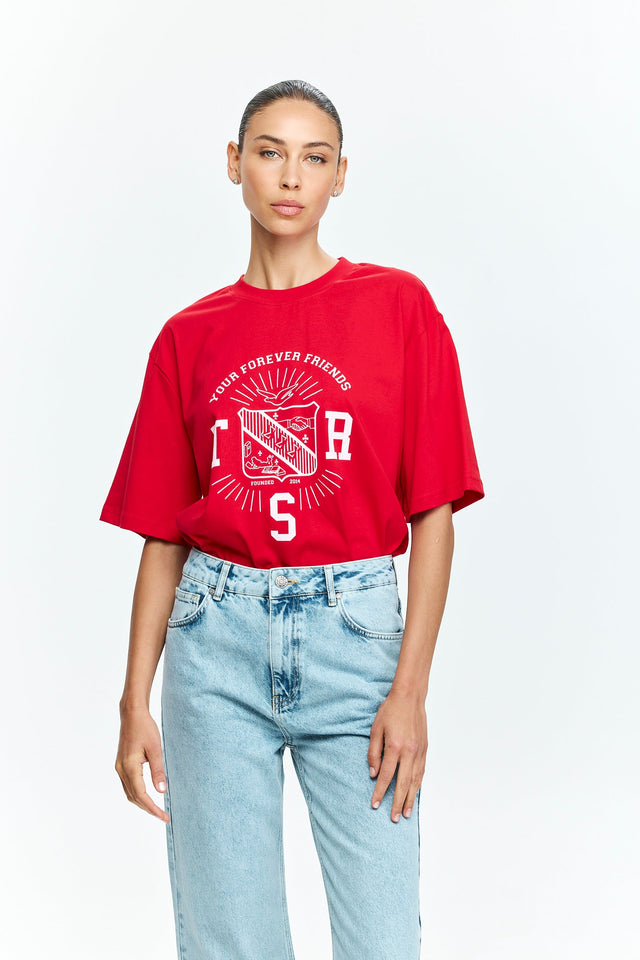 TRES Oversized T Red