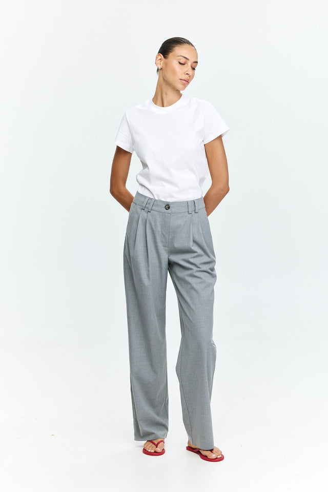 Noah Semi Tailored Pants Grey Melange