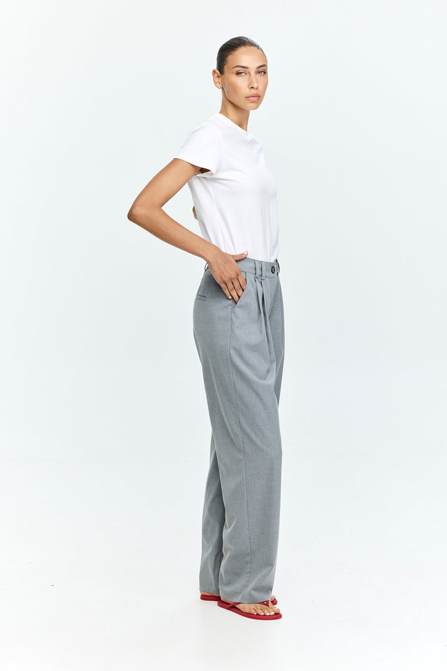 Noah Semi Tailored Pants Grey Melange