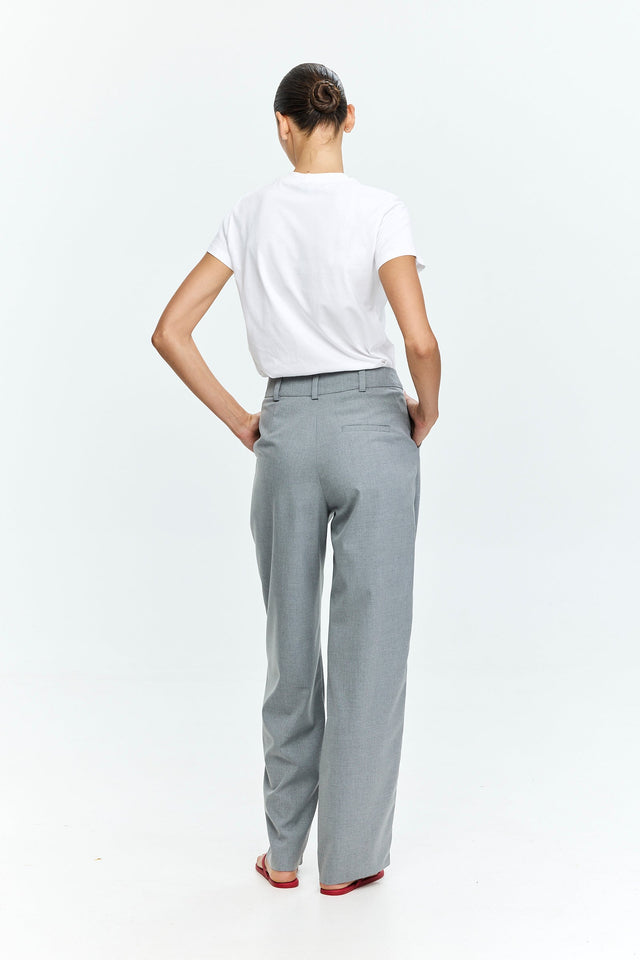 Noah Semi Tailored Pants Grey Melange