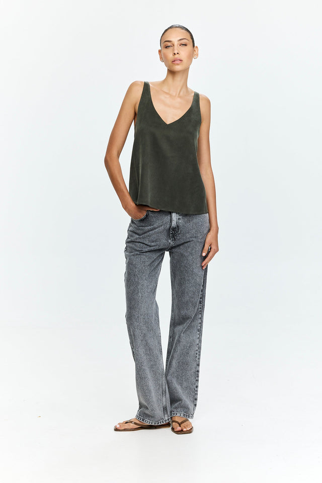 Erin Top Cupro Olive