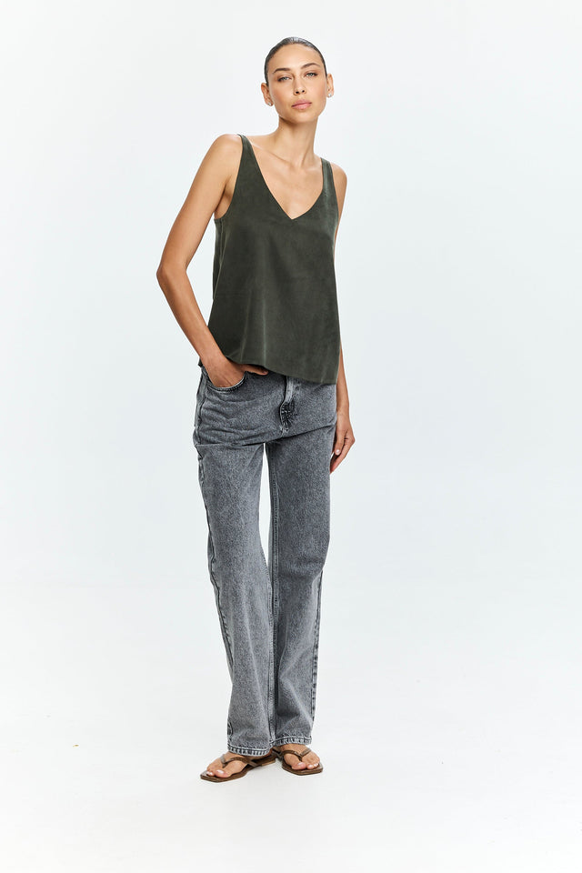 Erin Top Cupro Olive