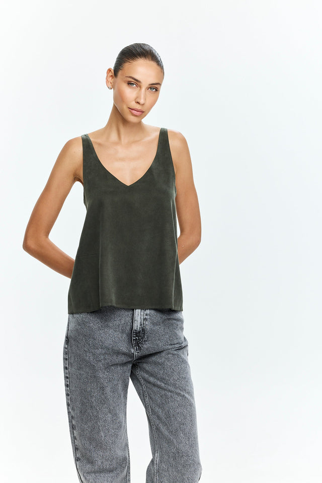 Erin Top Cupro Olive