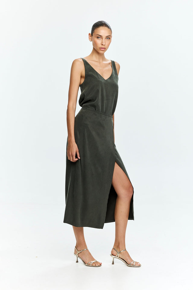 Harper Wrap Skirt Olive