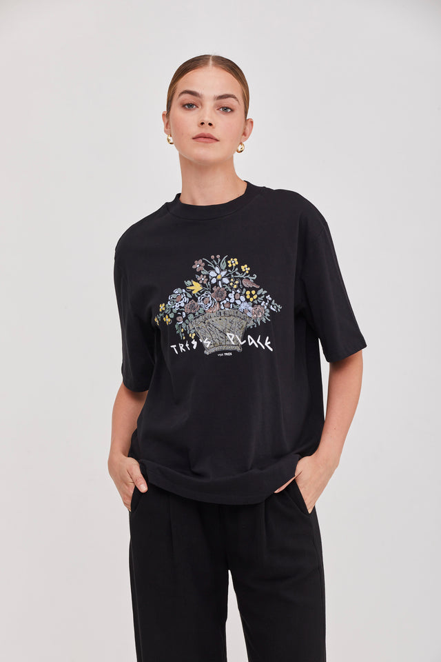 The Island Oversized T Black