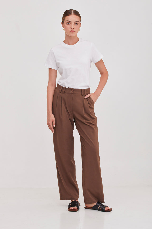 Noah Tailored Pants Brown