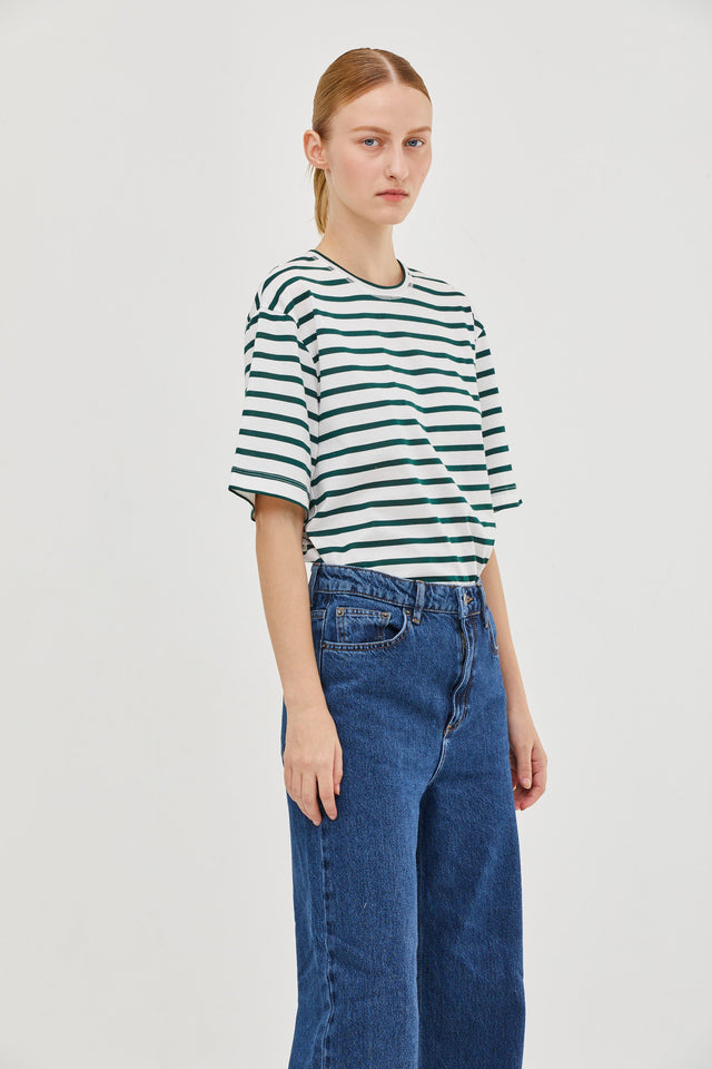 Oversized T Stripes Green White