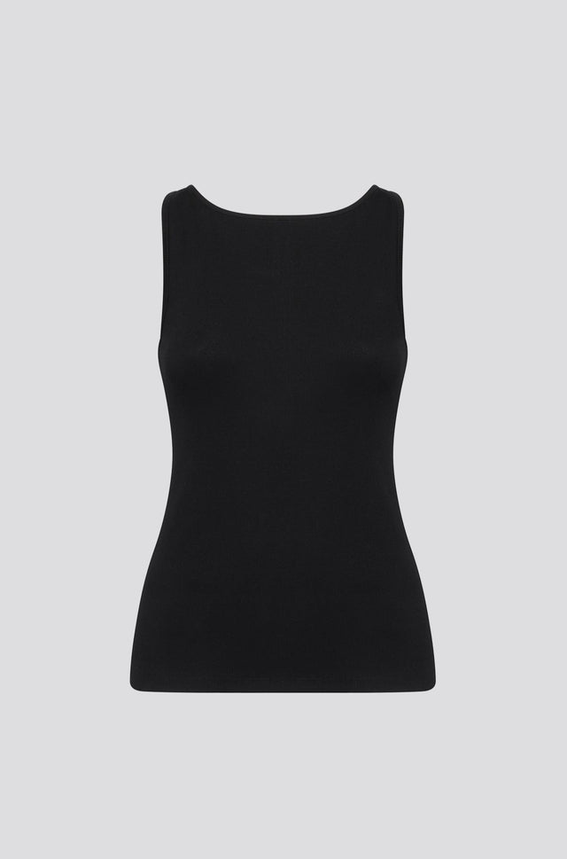 Vera Rib Tank Top Black