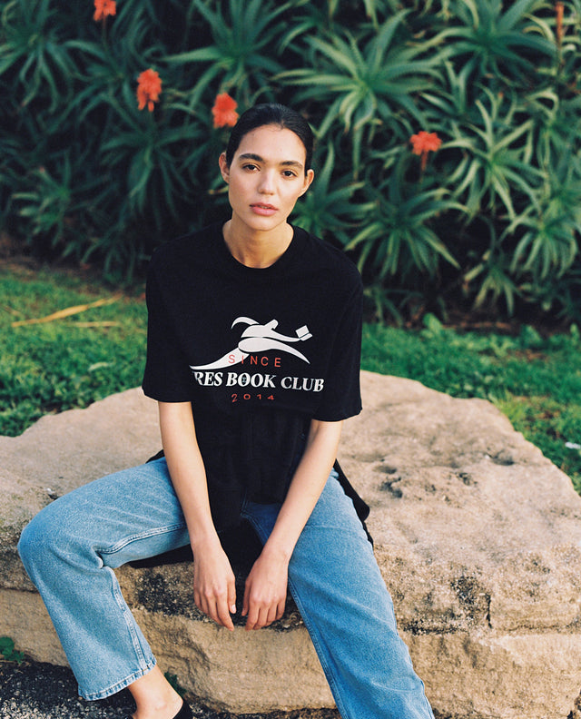 Book Club Oversized T Black