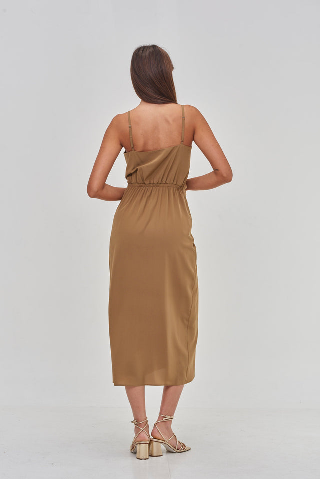 Nina Summer Silk Dress Bronze