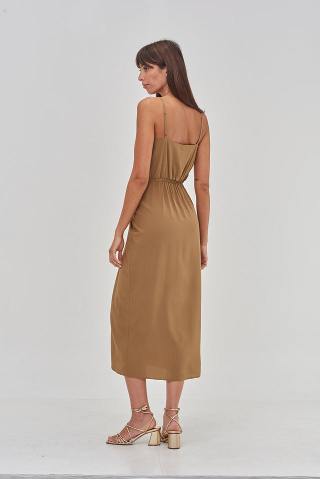 Nina Summer Silk Dress Bronze