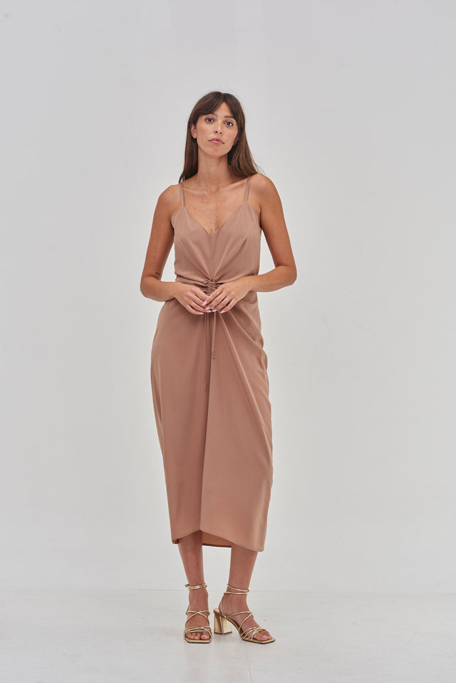 Nina Summer Silk Dress Nude