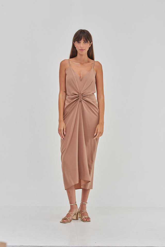 Nina Summer Silk Dress Nude