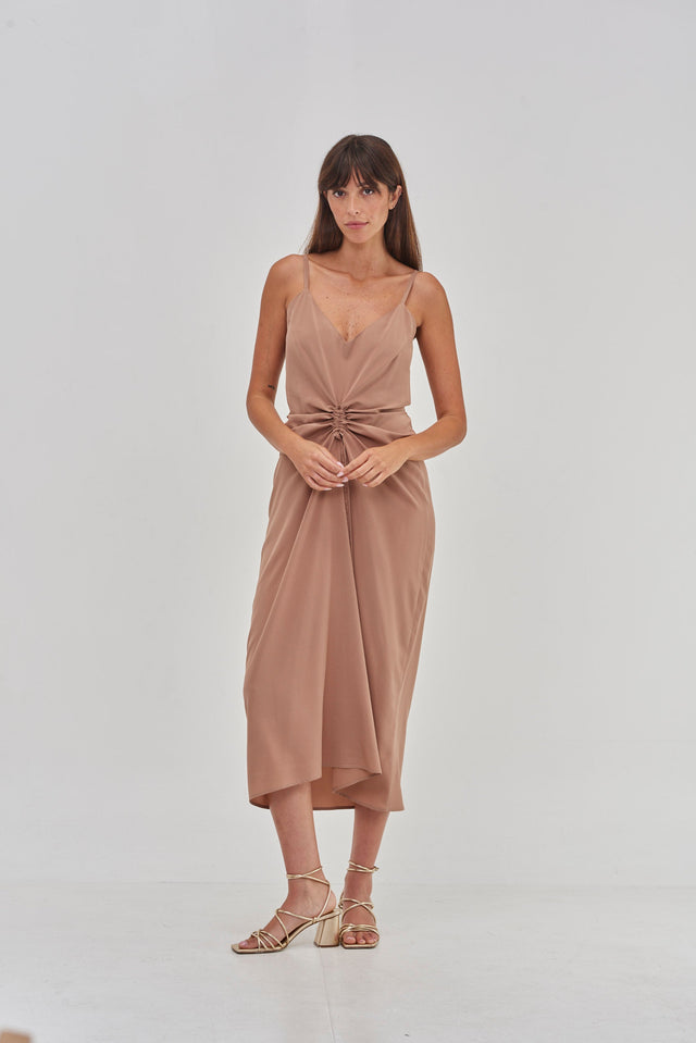 Nina Summer Silk Dress Nude