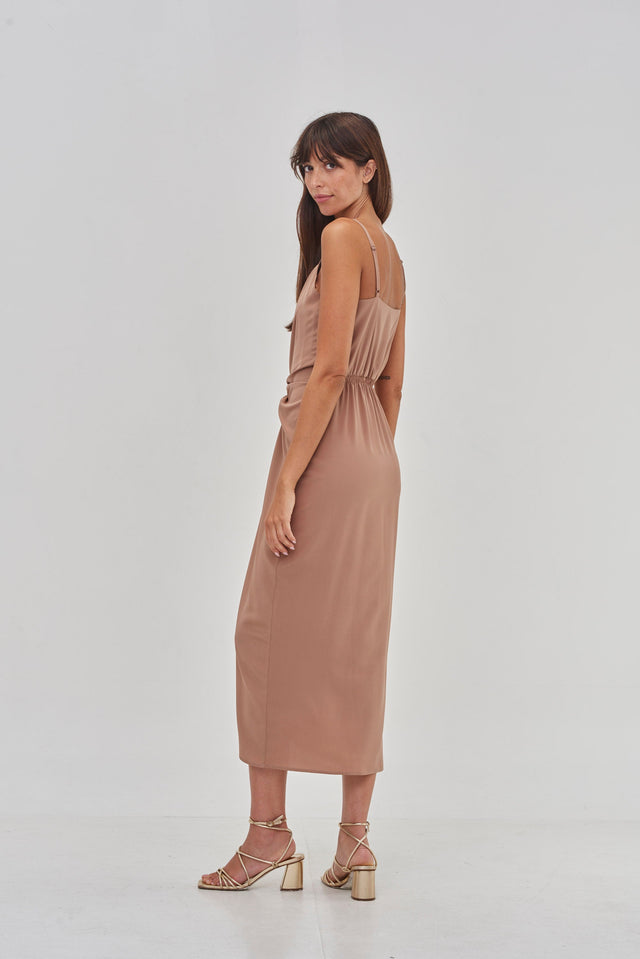 Nina Summer Silk Dress Nude