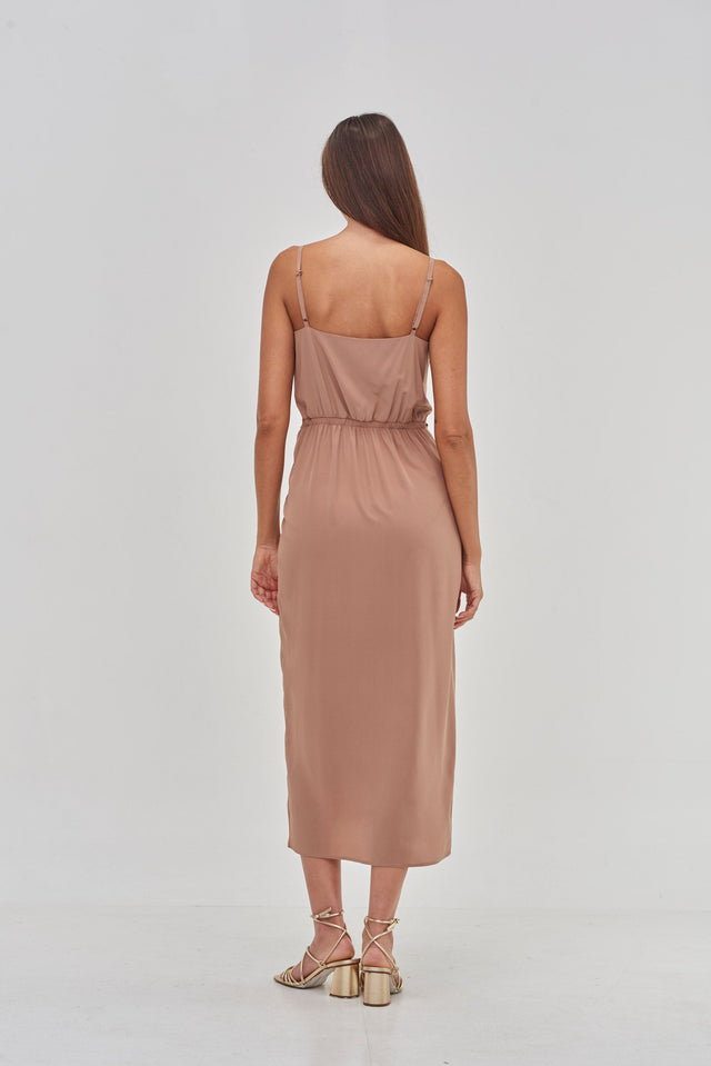 Nina Summer Silk Dress Nude