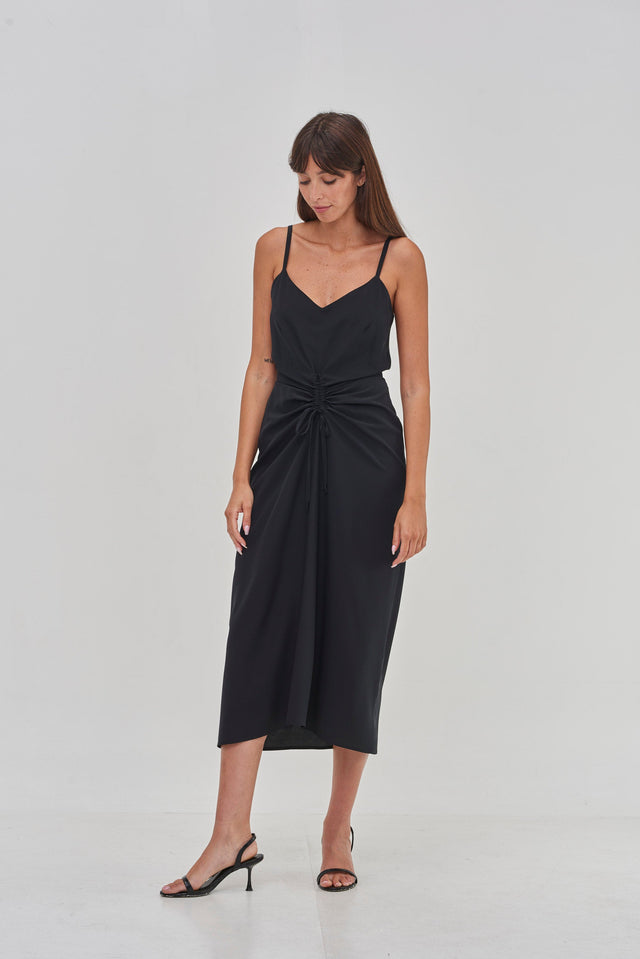 Nina Summer Silk Dress Black