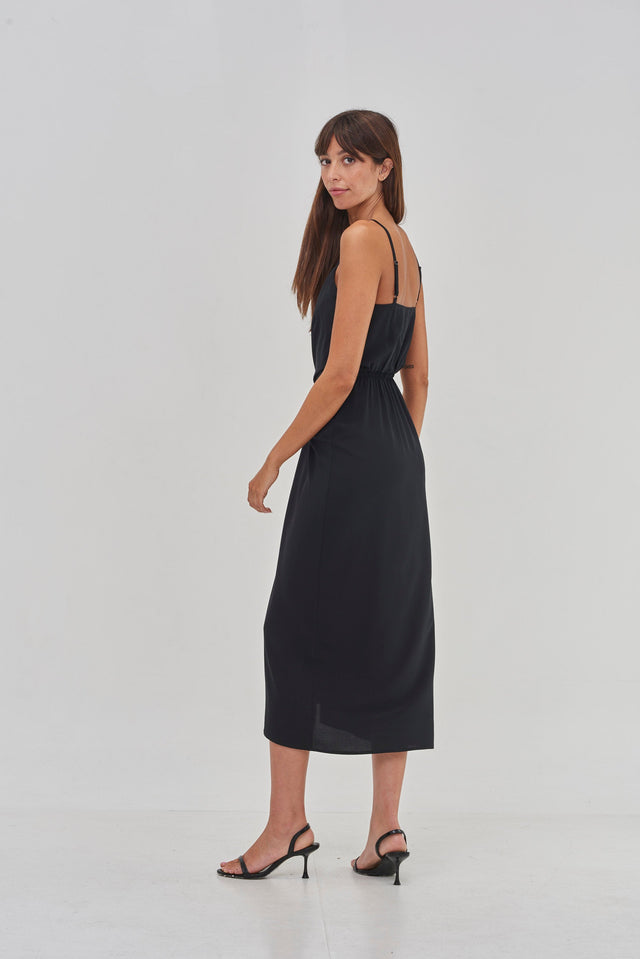 Nina Summer Silk Dress Black