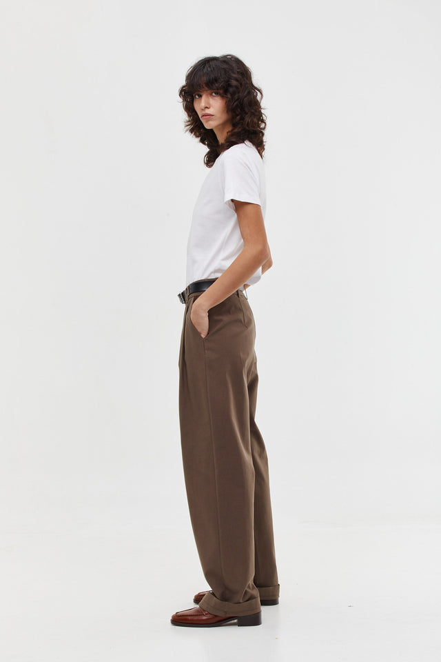 Noah Tencel Pants Brown