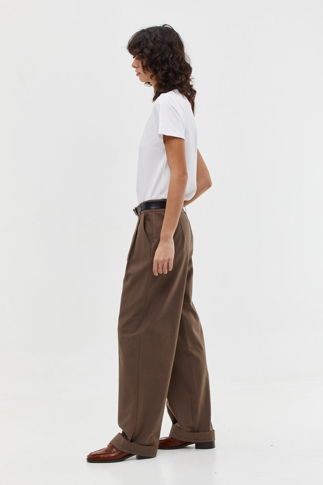 Noah Tencel Pants Brown