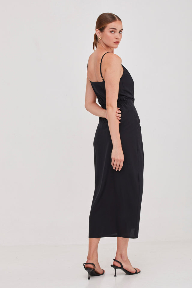 Nina Summer Silk Dress Black