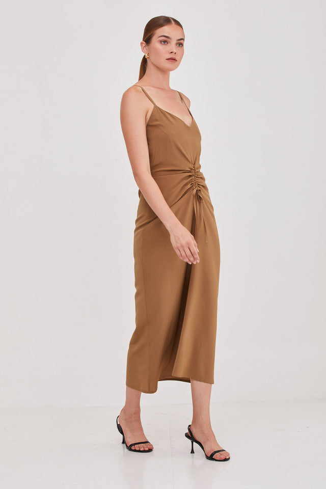 Nina Summer Silk Dress Bronze