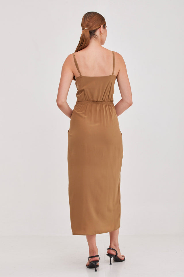 Nina Summer Silk Dress Bronze