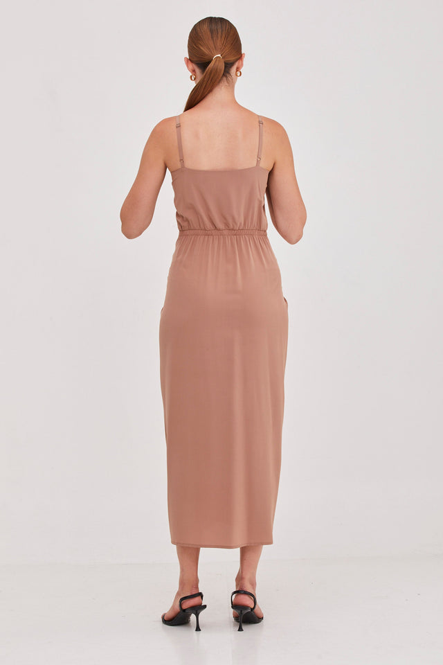 Nina Summer Silk Dress Nude